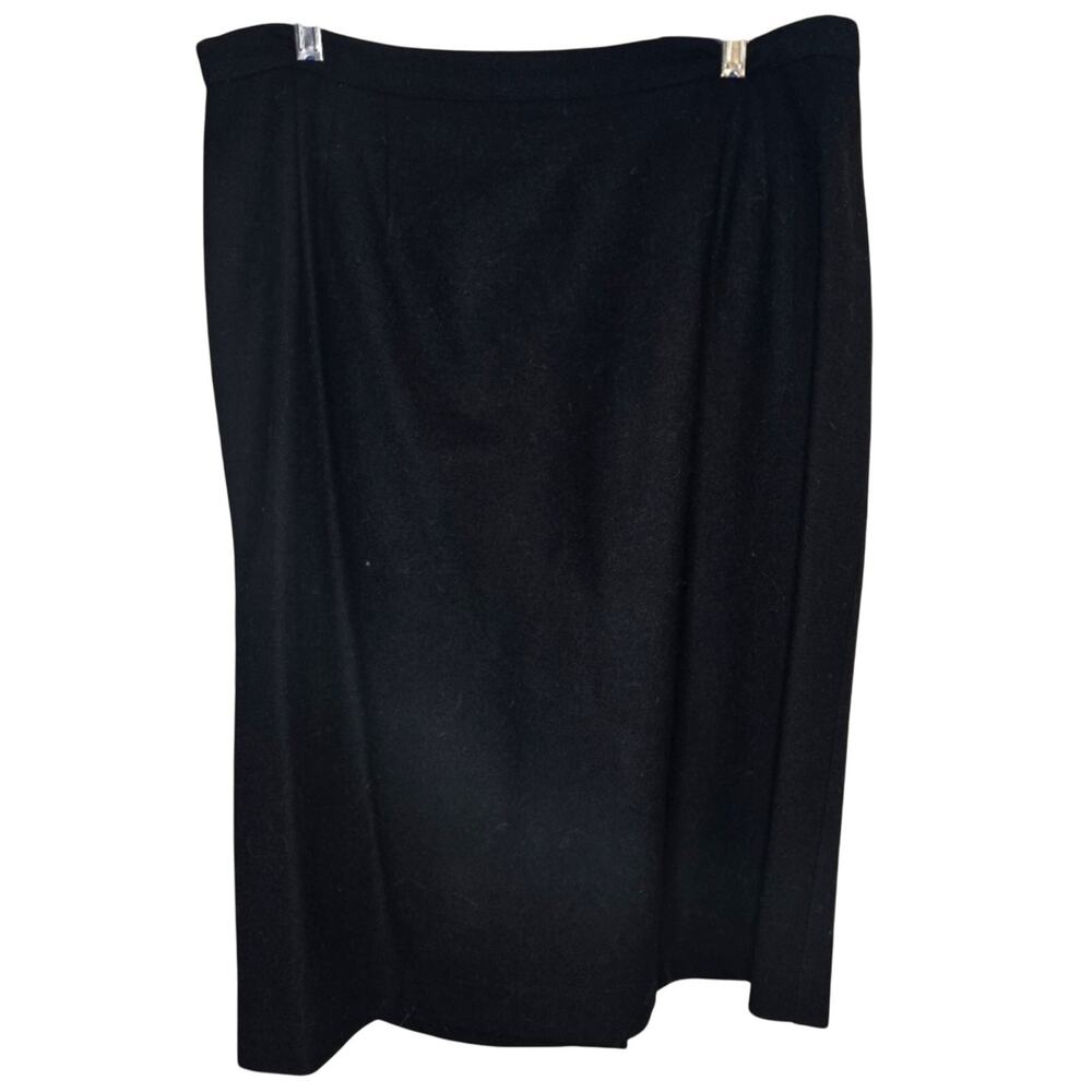 Michele 18 Classic Black 100% Wool Pencil Skirt [0267]